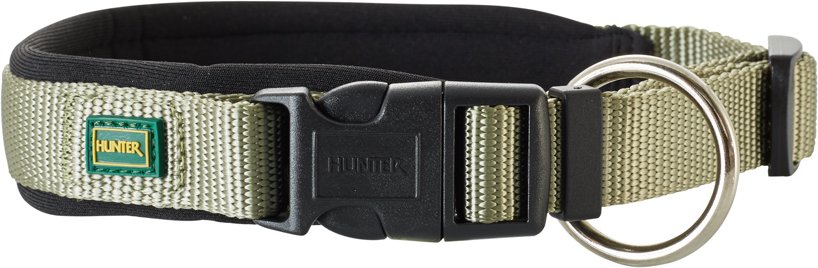 HUNTER Halsband Neopren Vario Plus, oliv/schwarz - Größe M: 40 - 45 cm Halsumfang, 20 mm breit