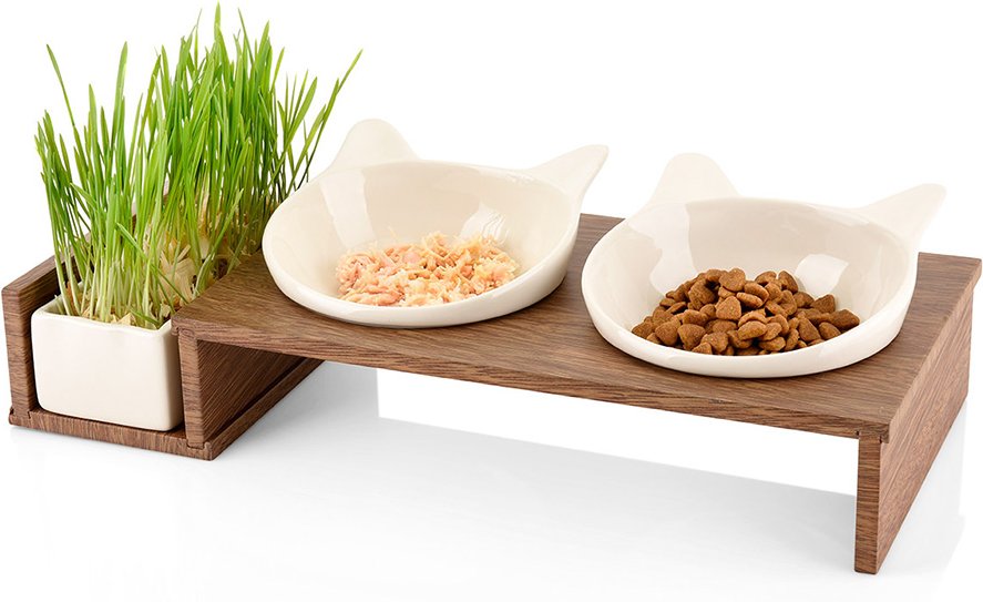 CanadianCat Company Futterbar Cat Diner - Holz: 2 x 250 ml, Ø 15 cm