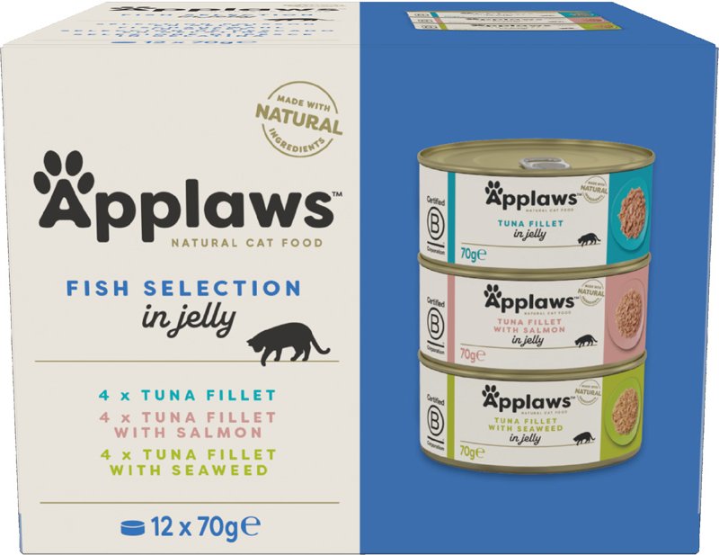 Applaws Adult Dose Mix 12 x 70 g - Mixpaket Fisch in Gelee (3 Sorten)