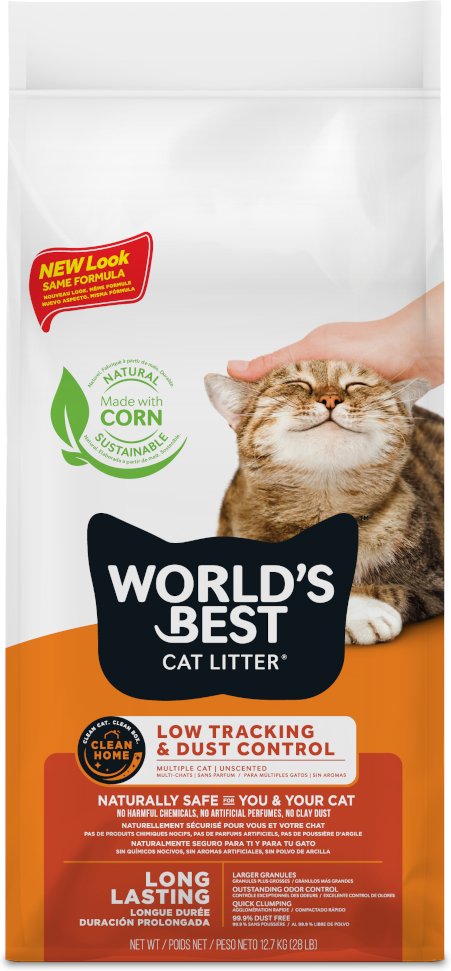 World's Best Cat Litter Low-Tracking Katzenstreu - Sparpaket: 2 x 12,7 kg