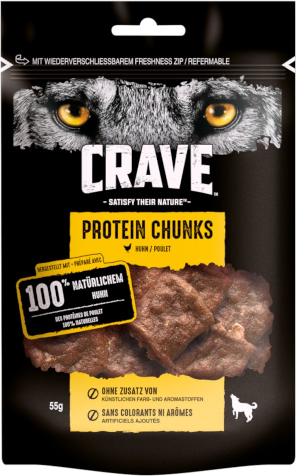 Crave Protein Chunks - Sparpaket: 6 x 55 g Huhn