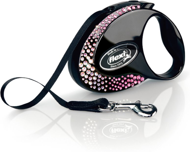 flexi Glam Composition Gurtleine, schwarz - Größe S: bis 12 kg (3 m)