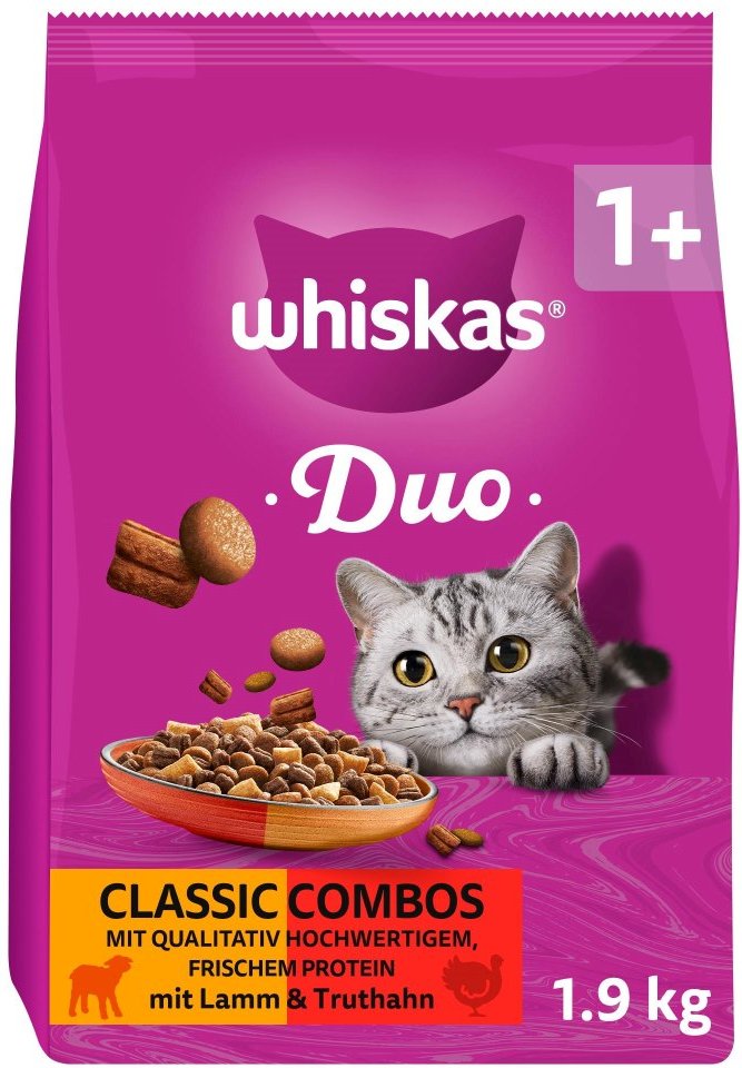 Whiskas 1+ Duo Classic Combos Lamm & Truthahn - 1,9 kg