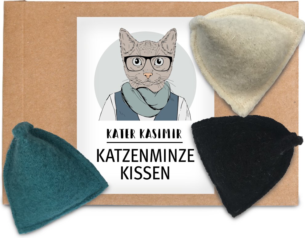 Kater Kasimir Katzenminze-Kissen - 3er Set