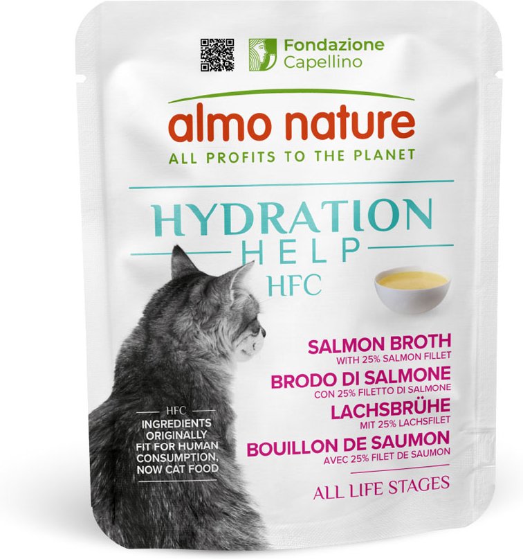 Thumbnail - Sparpaket Almo Nature HFC Hydration Help 24 x 50 g - Lachsbrühe mit Lachsfilet