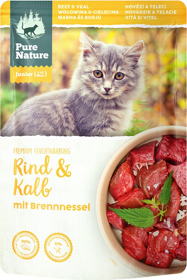 Pure Nature Junior Cat Rind & Kalb - 12 x 85 g