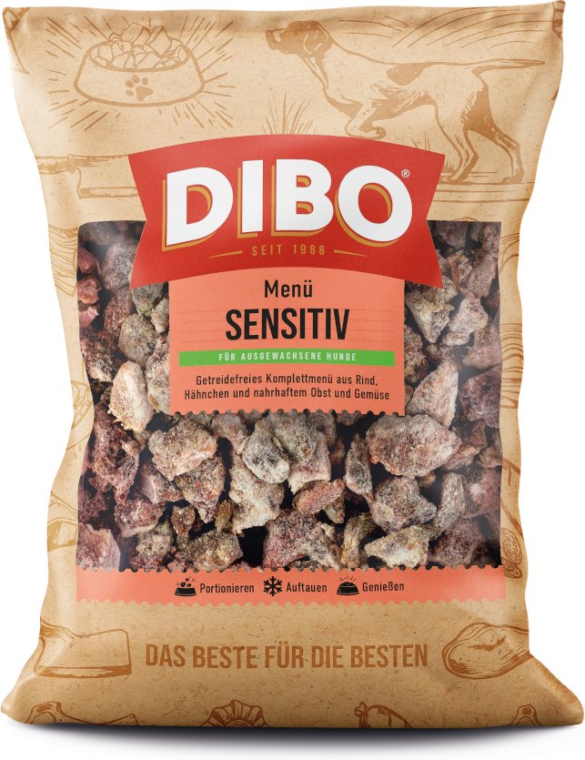 DIBO Frostfutter Menü Sensitiv, Rind - 5 x 2000 g