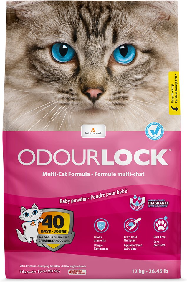 ODOURLOCK Katzenstreu Babypuder - Sparpaket: 2 x 12 kg