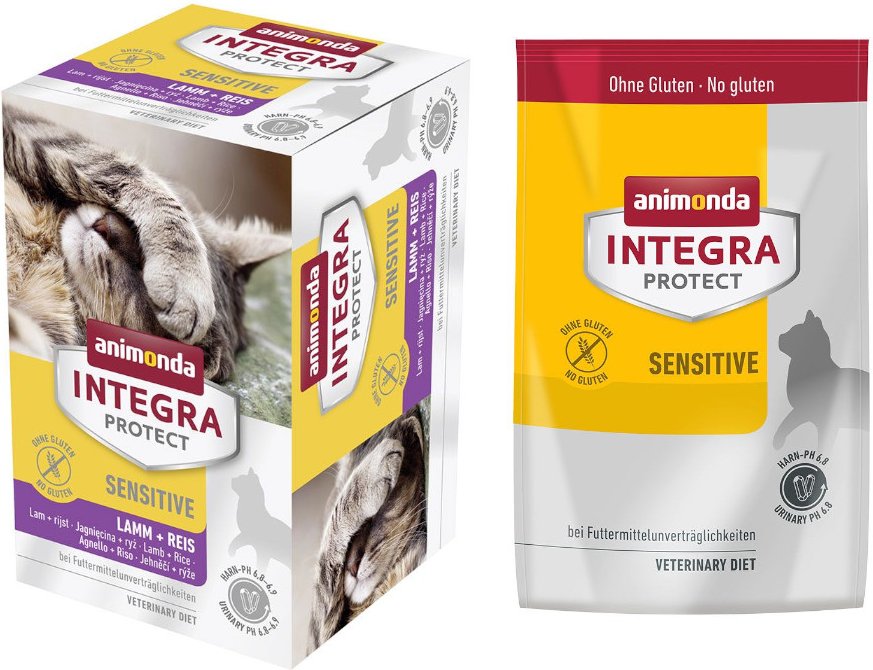 6 x 100 g animonda Integra Protect Adult Sensitive Schale + 300 g passendes Trockenfutter Gratis! - Lamm & Reis
