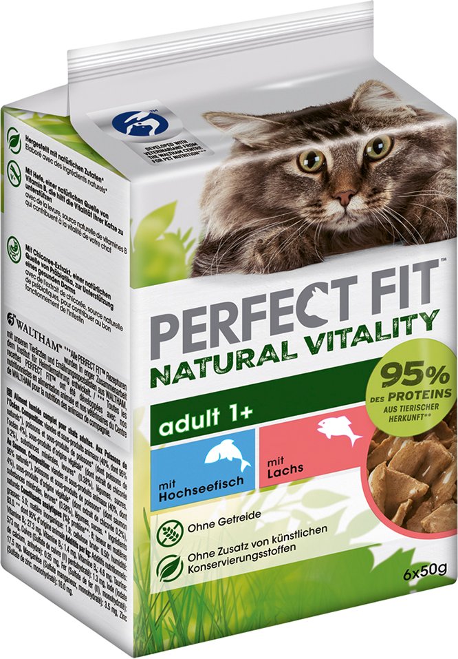 Perfect Fit Natural Vitality Adult 1+ - Hochseefisch & Lachs (6 x 50 g)