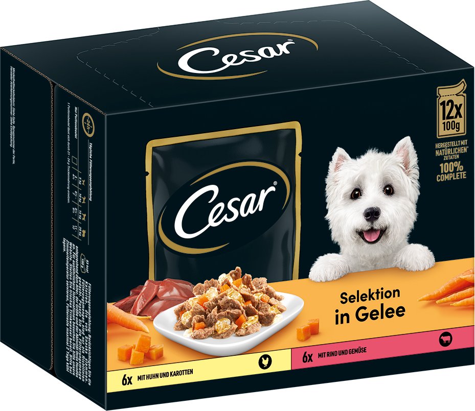 Cesar Selektion Fleisch und Gemüse in Gelee - Sparpaket: 24 x 100 g