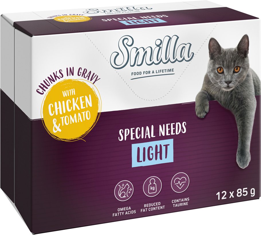 Thumbnail - Smilla Frischebeutel Adult Light Häppchen in Sauce mit Gemüse - Huhn und Tomate (12 x 85 g)