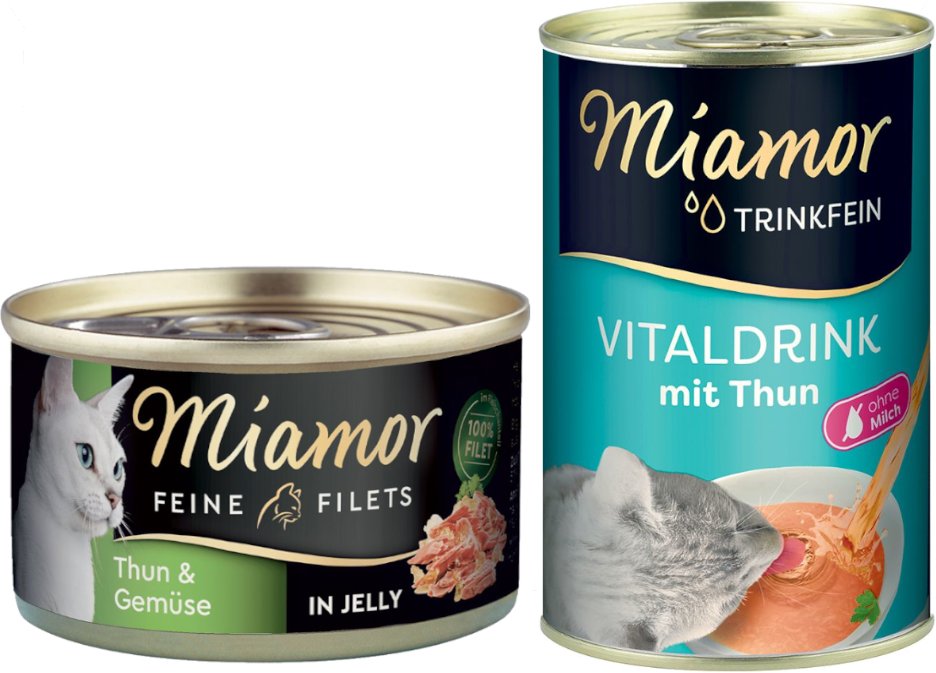 Miamor Kombi-Paket: Feine Filets 12 x 100 g + Trinkfein Vitaldrink 6 x 135 ml - Feine Filets Thunfisch & Gemüse + Vitald...