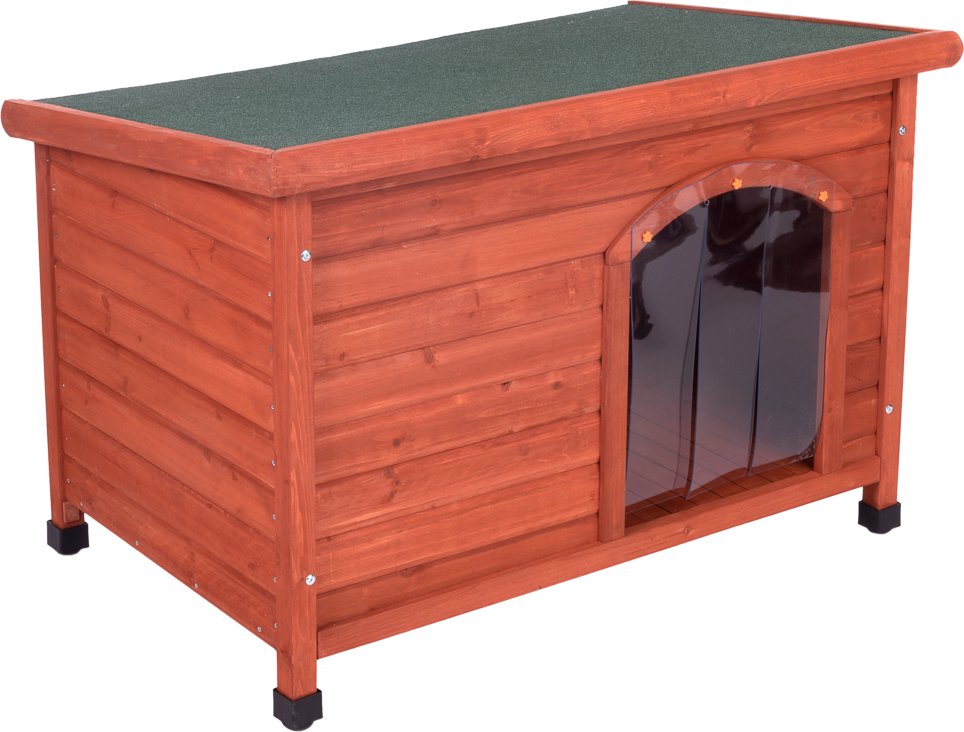 Hundehütte Woody Flachdach - Größe M: B 104 x T 66 x H 70 cm