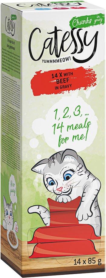 Thumbnail - Sparpaket Catessy Häppchen in Sauce Schälchen 28 x 85 g - Rind