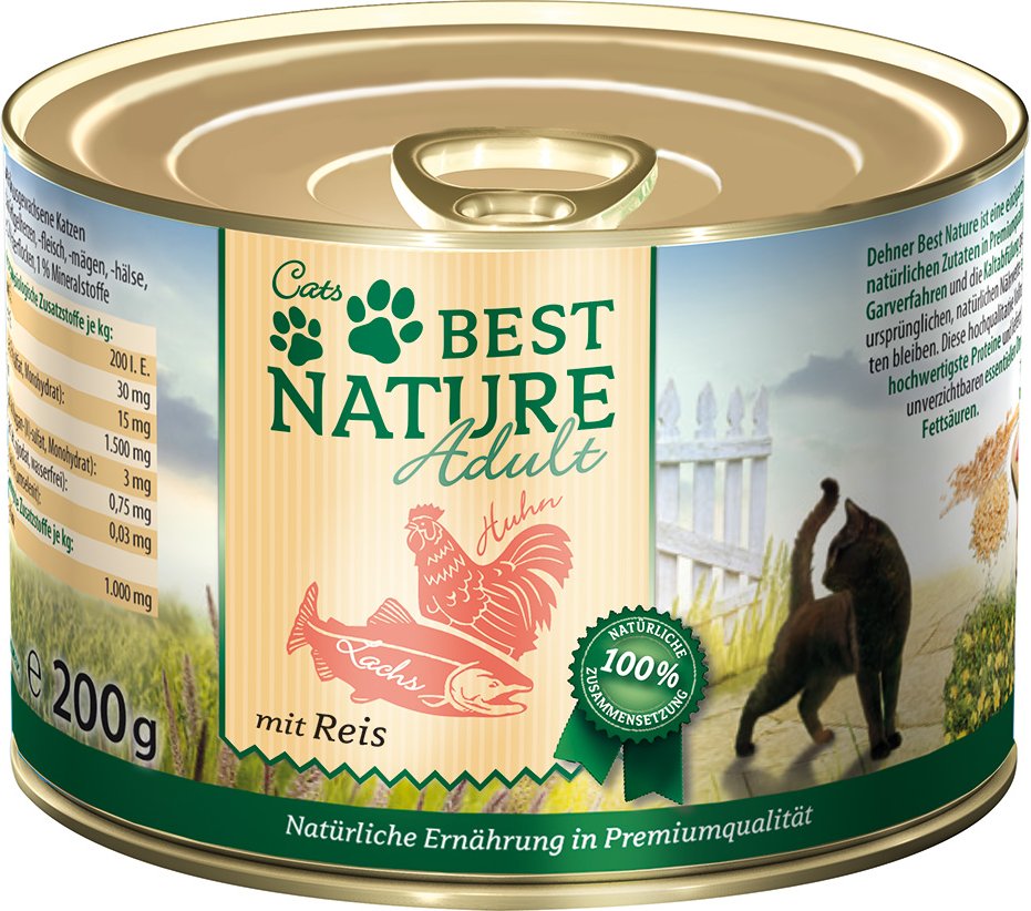 Best Nature Cat Adult 6 x 200 g - Lachs, Huhn & Reis