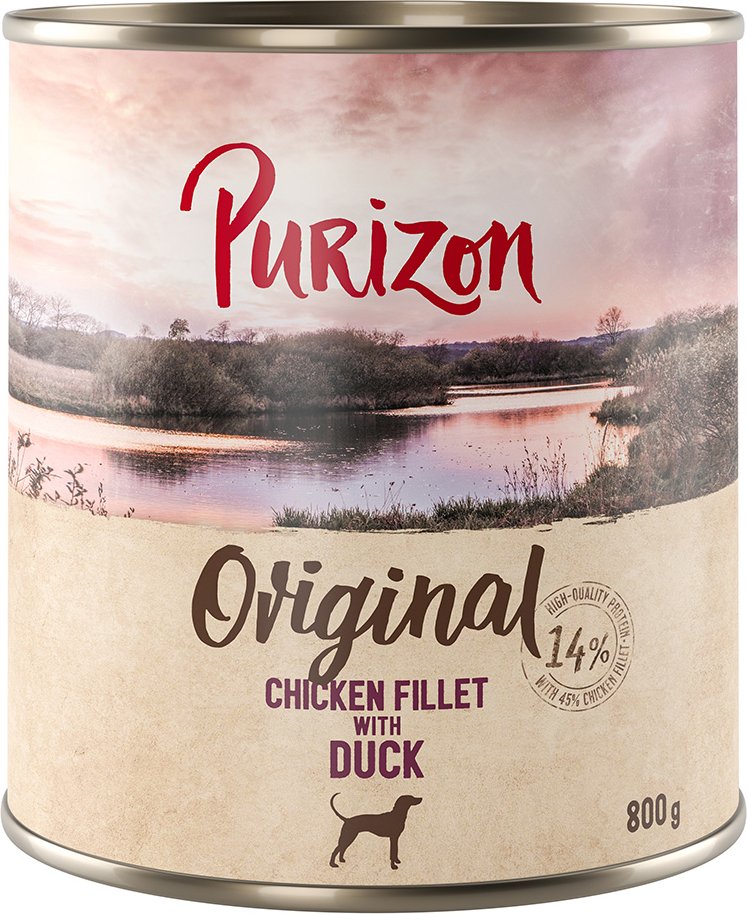 Thumbnail - Purizon Original Adult 6 x 800 g - Hühnerfilet mit Ente, Karotten und Brombeeren