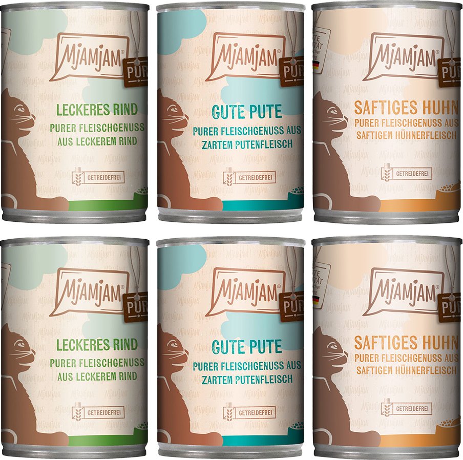 Thumbnail - Probierpaket MjAMjAM purer Fleischgenuss 6 x 400 g - Mixpaket (3 Sorten)