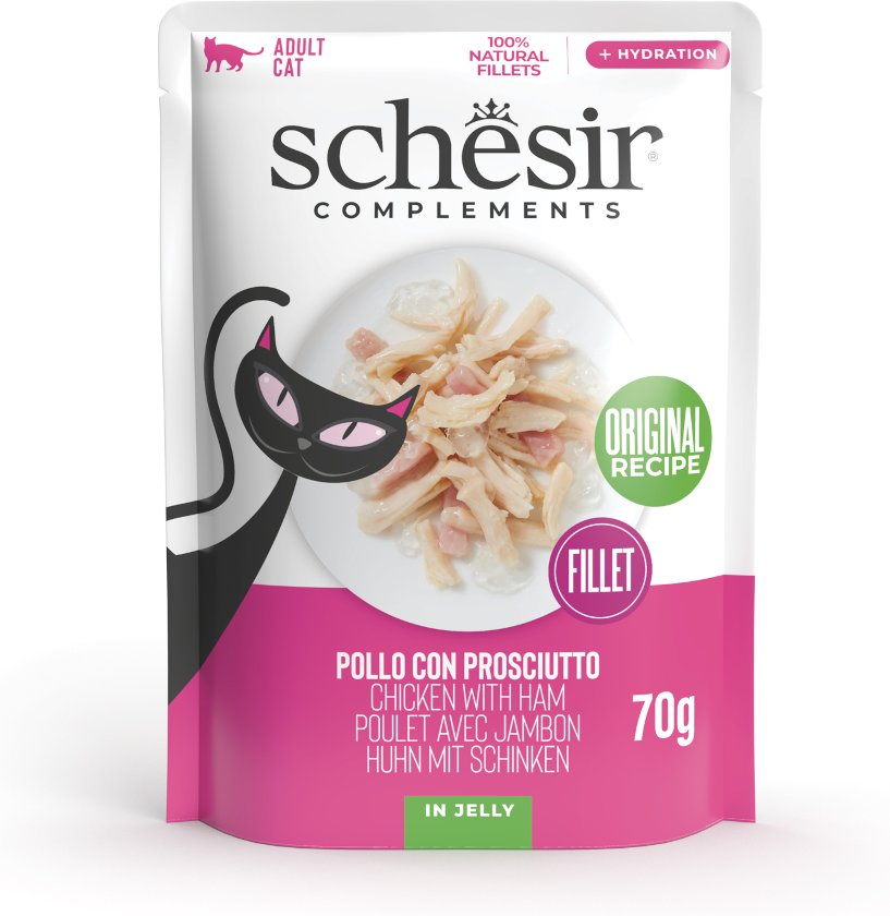 Schesir Complements Filet in Gelee 6 x 70 g - Huhn mit Schinken