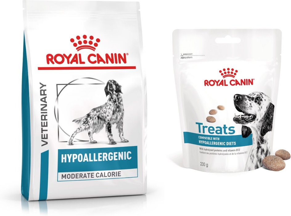 Royal Canin Veterinary Canine Hypoallergenic + 230 g Snack gratis! - Hypoallergenic Moderate Calorie 14 kg