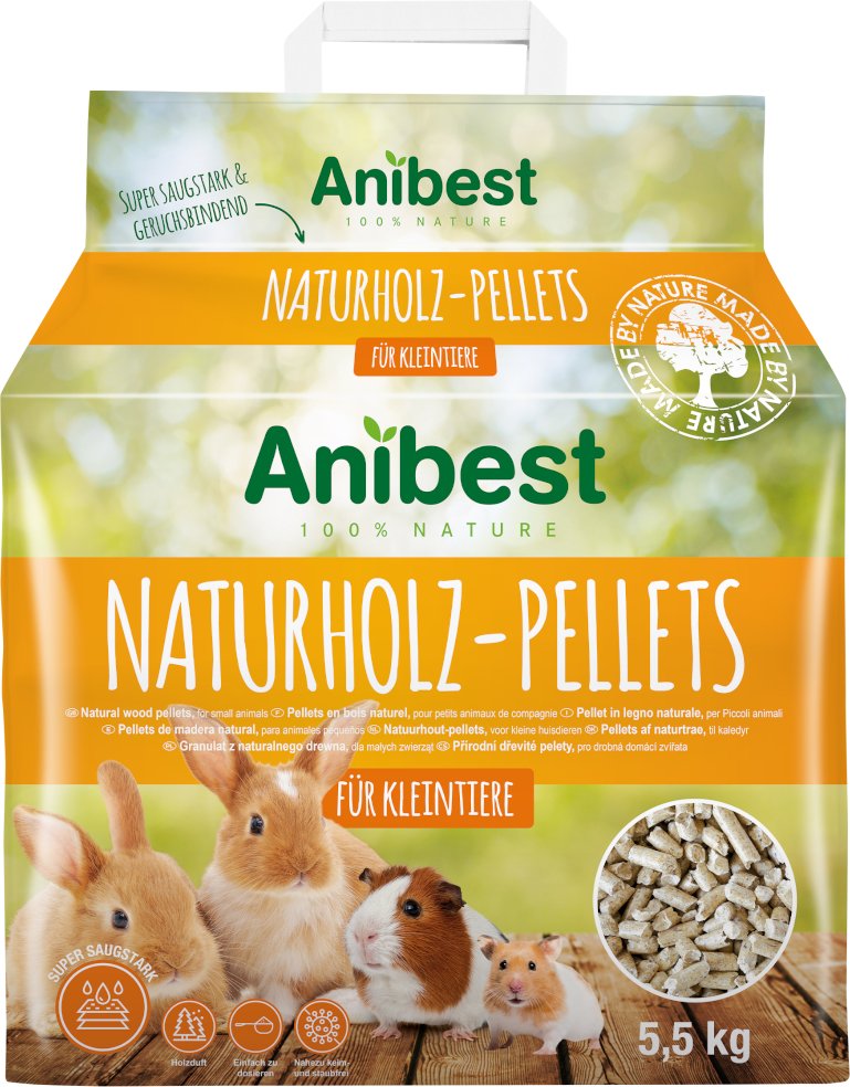 Anibest Naturholz Pellets - 10 l (5,5 kg)