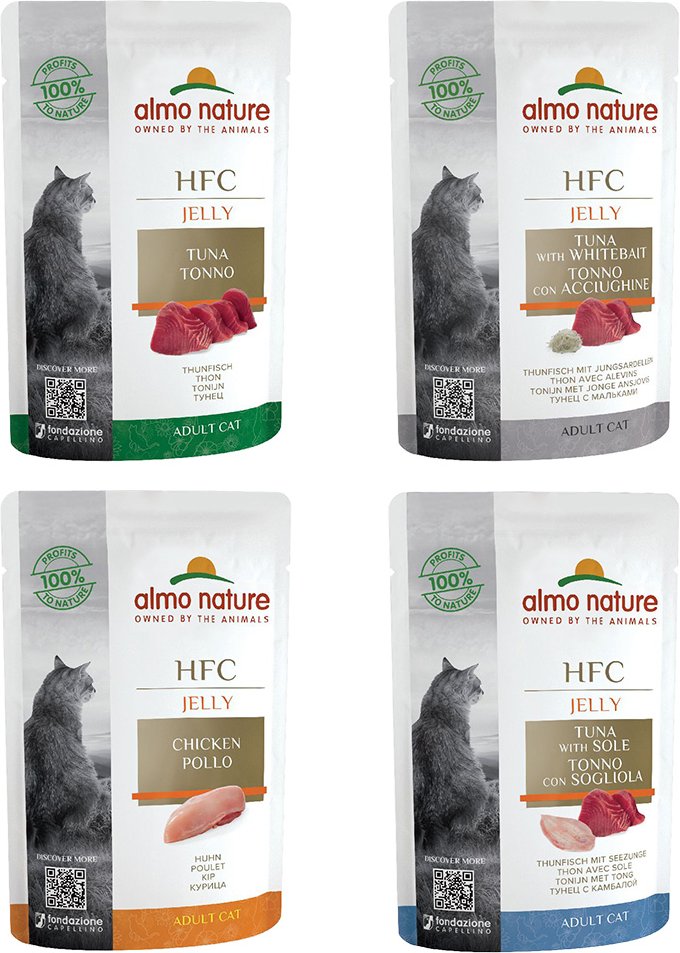 Sparpaket Almo Nature HFC Jelly Pouch 24 x 55 g - Mixpaket (4 Sorten)