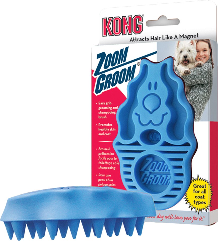 KONG Dog Massagebürste Zoom Groom - L 12 x B 7,5 x H 4 cm
