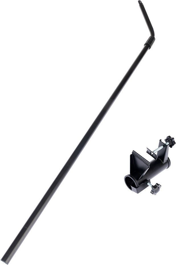 TIAKI Gebogene Teleskopstange für Katzennetze - Sparset: Teleskopstange, gebogen + Geländerklemme