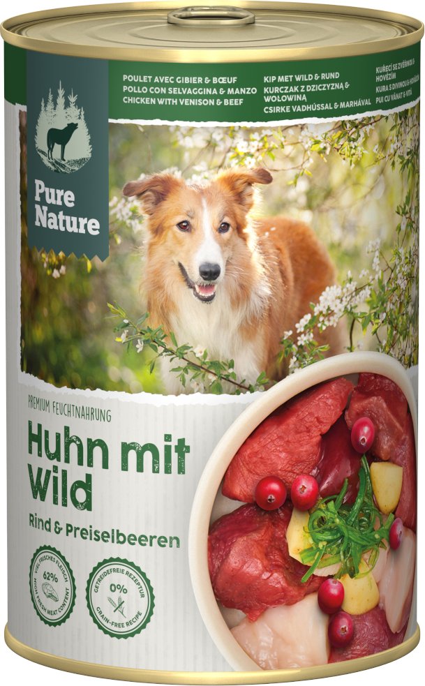 Pure Nature Adult 6 x 400 g - Huhn mit Wild & Rind