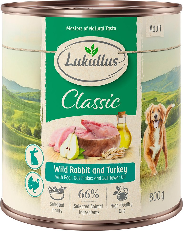 Sparpaket Lukullus Naturkost 24 x 800 g - Adult Wildkaninchen & Truthahn