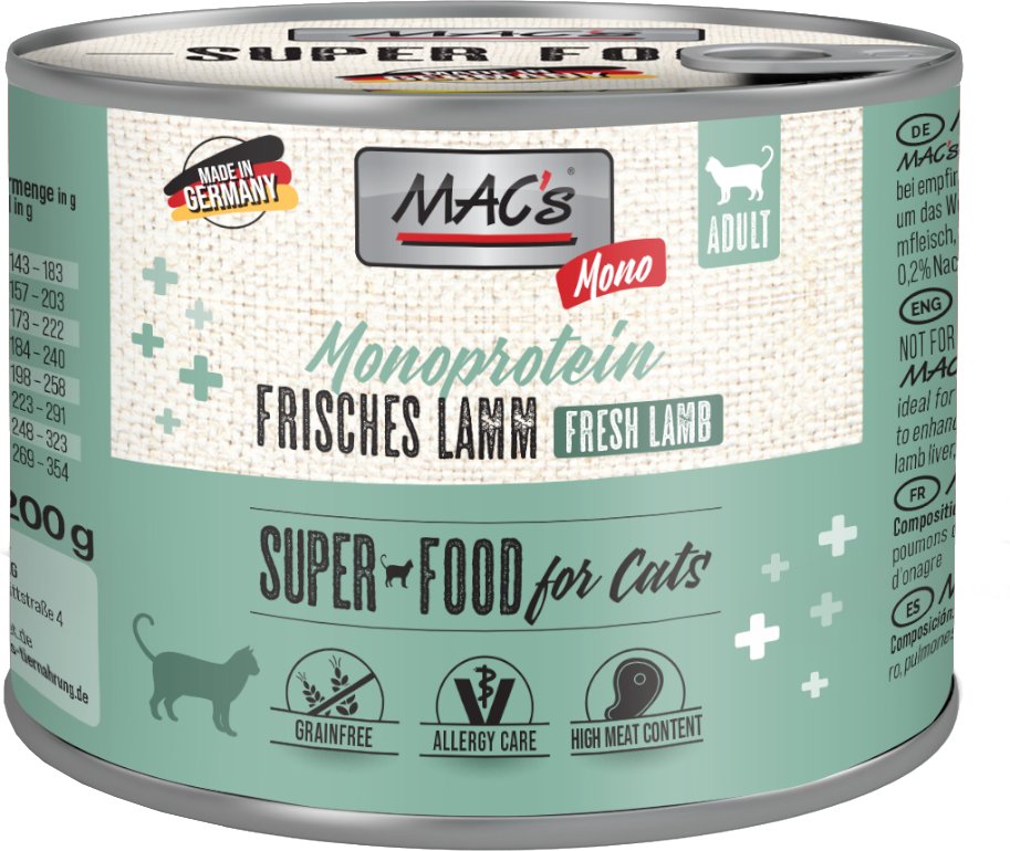 MAC´s Cat Mono Sensitive 6 x 200 g - Lamm