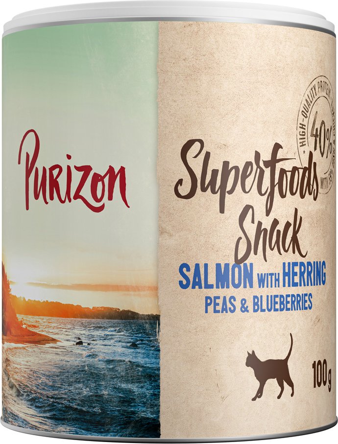 Purizon Superfood Snack 100 g - Lachs mit Hering, Erbsen & Heidelbeeren 3 x 100 g