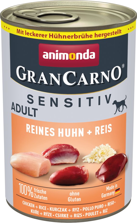 animonda GranCarno Adult Sensitive 6 x 400 g - Reines Huhn & Reis