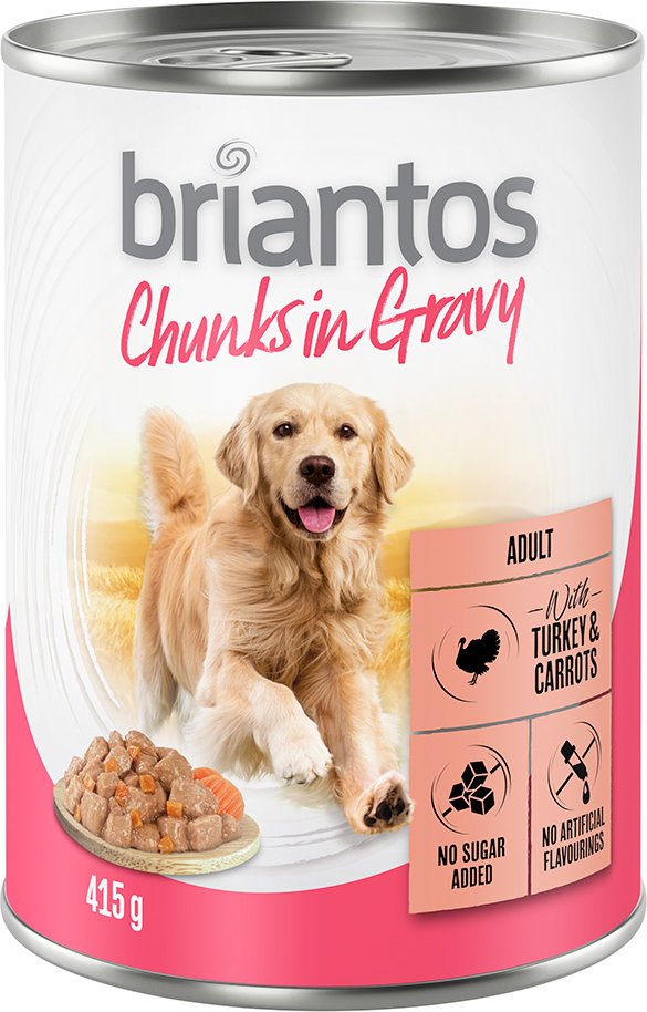 Thumbnail - Sparpaket Briantos Chunks in Gravy 24 x 415 g - Pute und Karotten