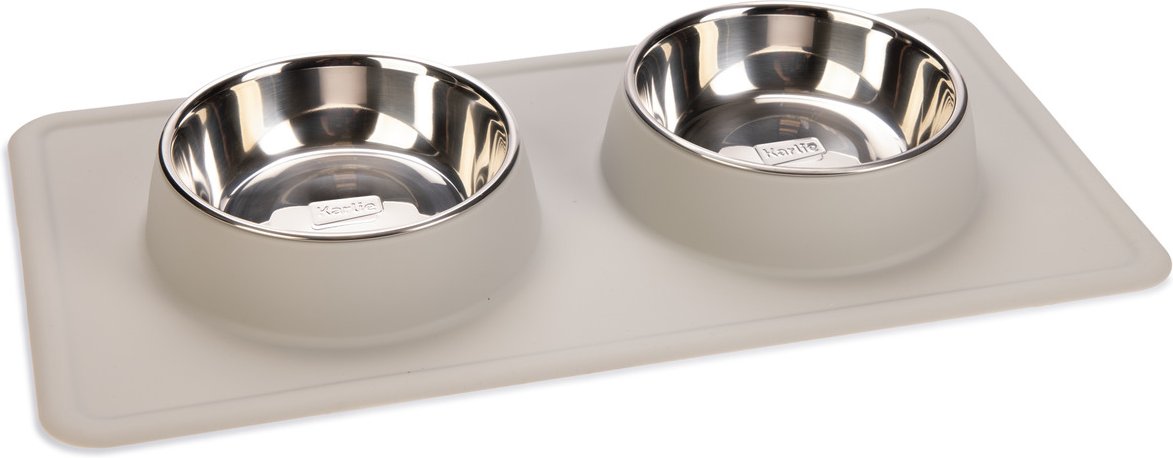 Karlie Diner Set Silikon Dex - 2 X 350 ml, Ø 14 cm Hellgrau