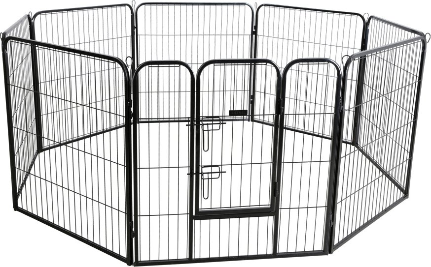 Kerbl Pet Gehege mit Türe für Hunde und Welpen - 8 Elemente à B 80 x H 77 cm