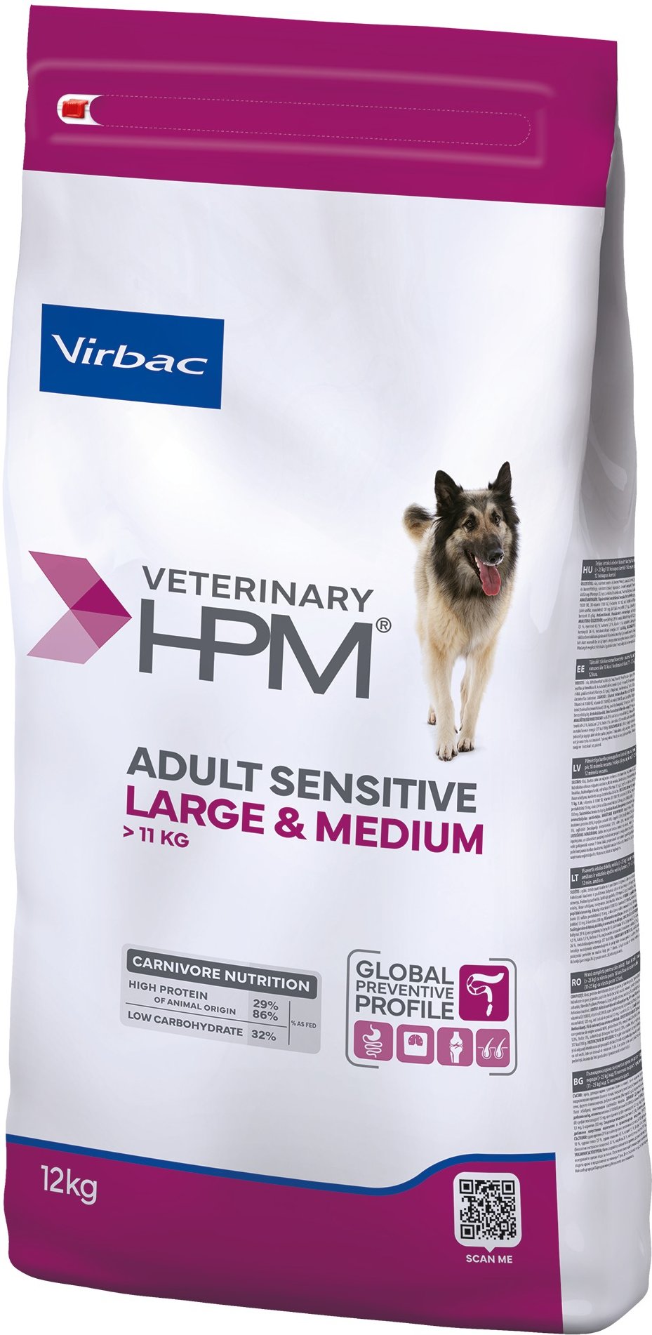 Virbac Veterinary HPM Adult Dog Sensitive Digest Large & Medium - Sparpaket: 2 x 12 kg
