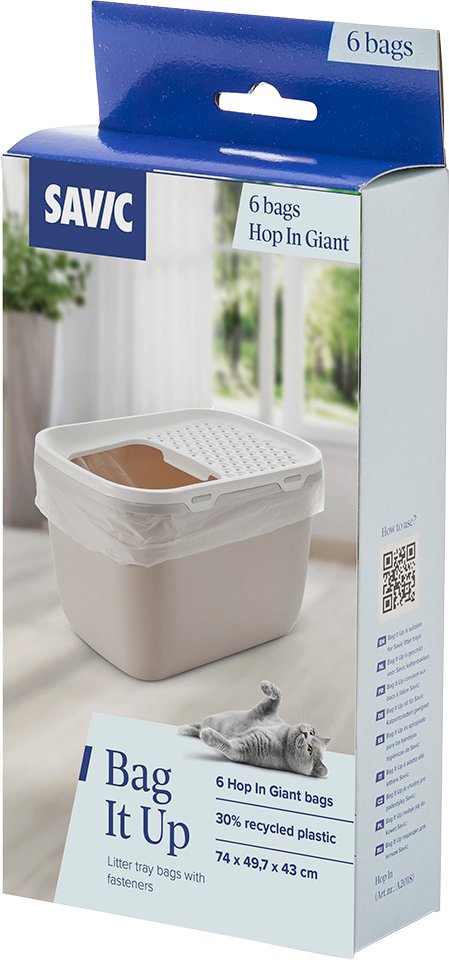 Savic Bag it Up Litter Tray Bags - Sparpaket: Hop In Giant (3 x 6 Stück)