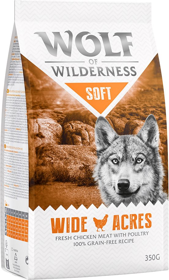 Thumbnail - Wolf of Wilderness Probierbeutel - getreidefrei - halbfeucht: SOFT Wide Acres - Huhn (350 g)