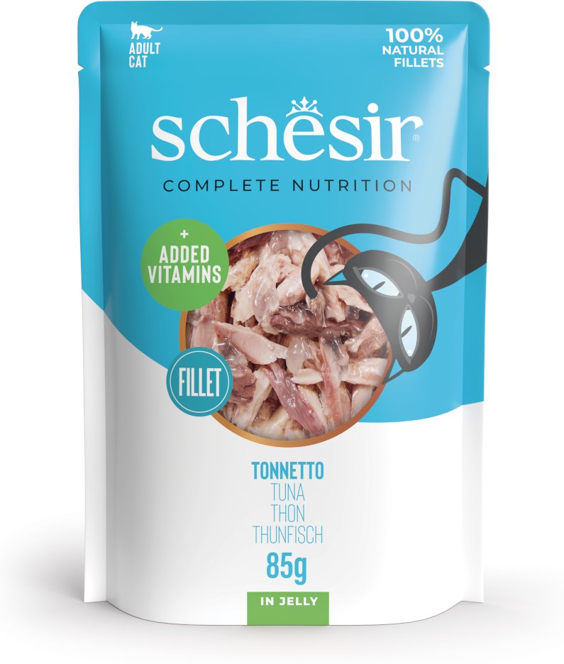 Schesir Complete Nutrition Filet in Gelee 6 x 85 g in Beuteln - Thunfisch