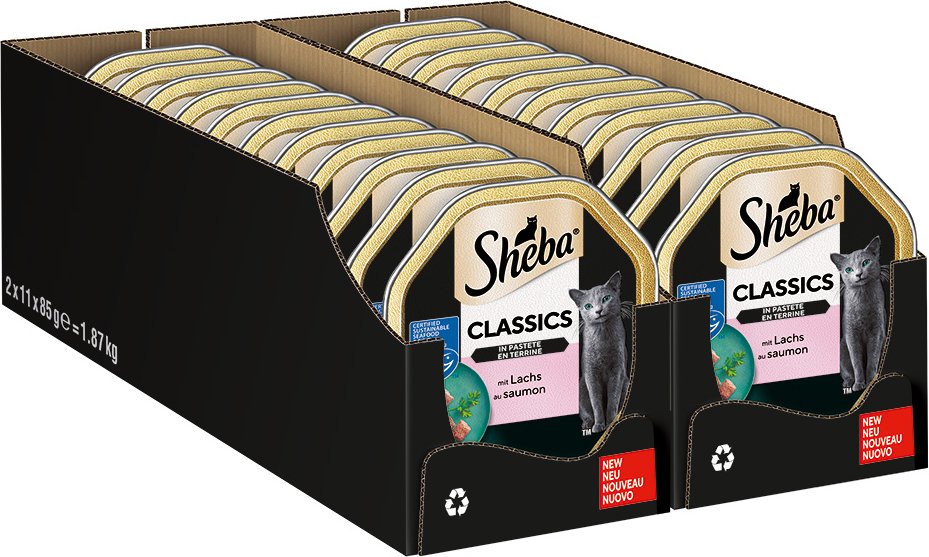 Megapack Sheba Schale 44 x 85 g - Classics in Pastete mit Lachs