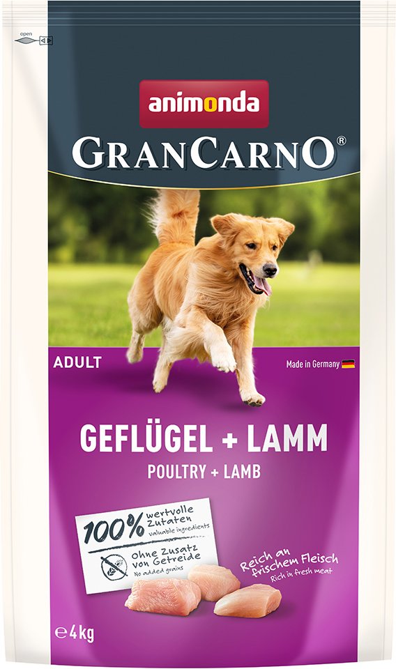 animonda GranCarno Adult Geflügel + Lamm - Sparpaket: 2 x 4 kg