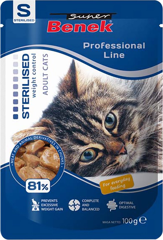 Super Benek Professional Line Sterilized Adult 24 x 100 g - Geflügel