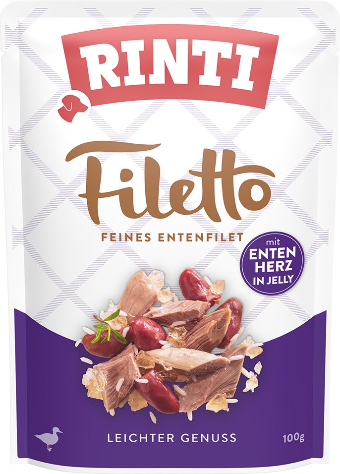 RINTI Filetto Pouch in Jelly 24 x 100 g - Ente mit Entenherz