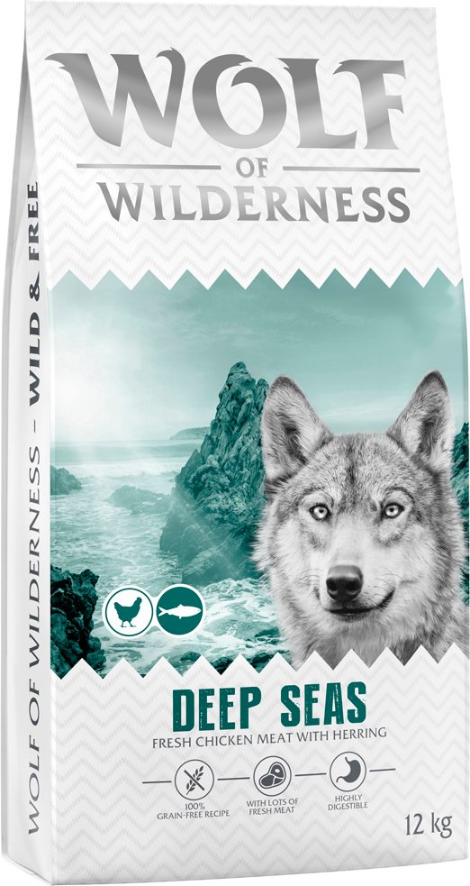 Wolf of Wilderness Adult "Deep Seas" Hering - getreidefrei - Sparpaket: 2 x 12 kg neue Rezeptur