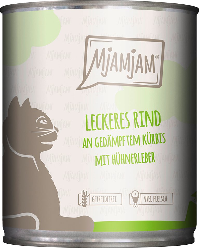 Thumbnail - MjAMjAM 6 x 800 g - leckeres Rind an gedämpftem Kürbis