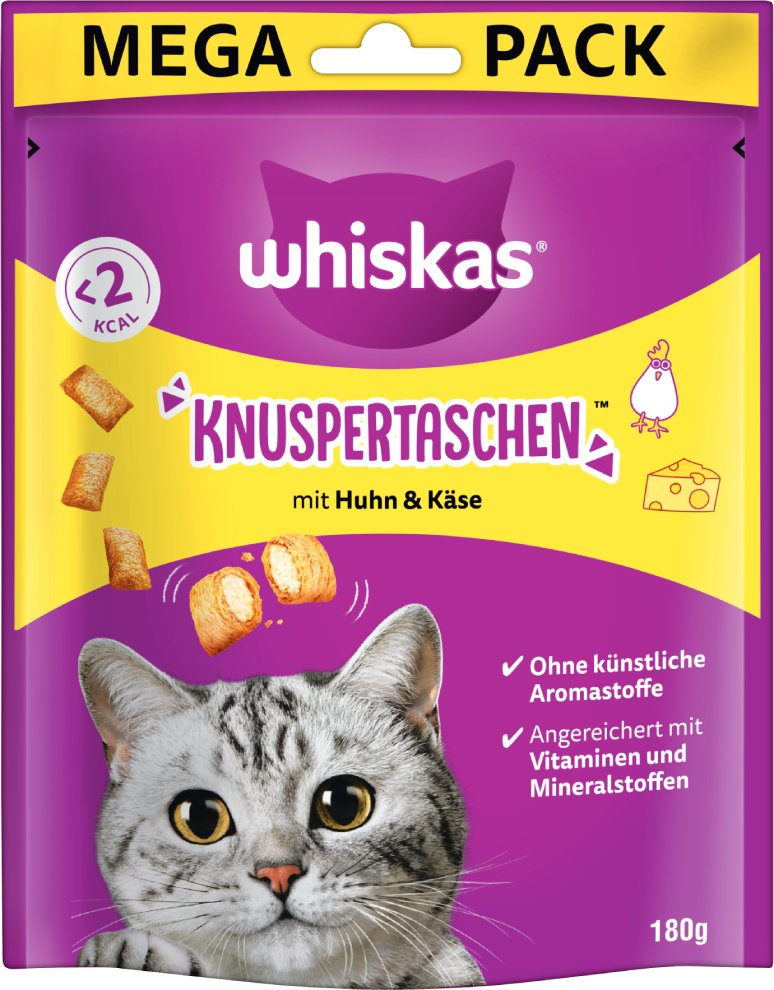 Thumbnail - Whiskas Knuspertaschen - Sparpaket: Huhn und Käse 2 x 180 g
