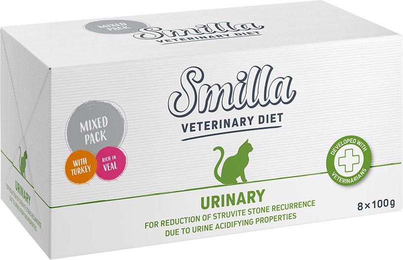 Sparpaket: Smilla Veterinary Diet Mixpaket 24 x 100 g - Urinary: Pute + Kalb