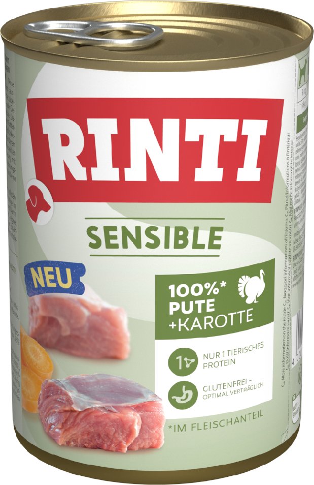 Thumbnail - Sparpaket RINTI Sensible 12 x 400 g - Pute & Karotte