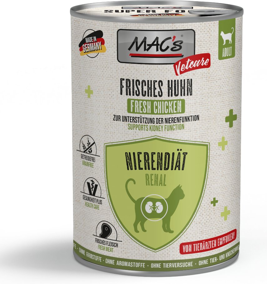 Sparpaket MAC's CAT Vetcare Nierendiät 24 x 400 g - frisches Huhn